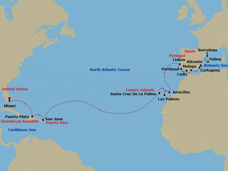 Itinerary map