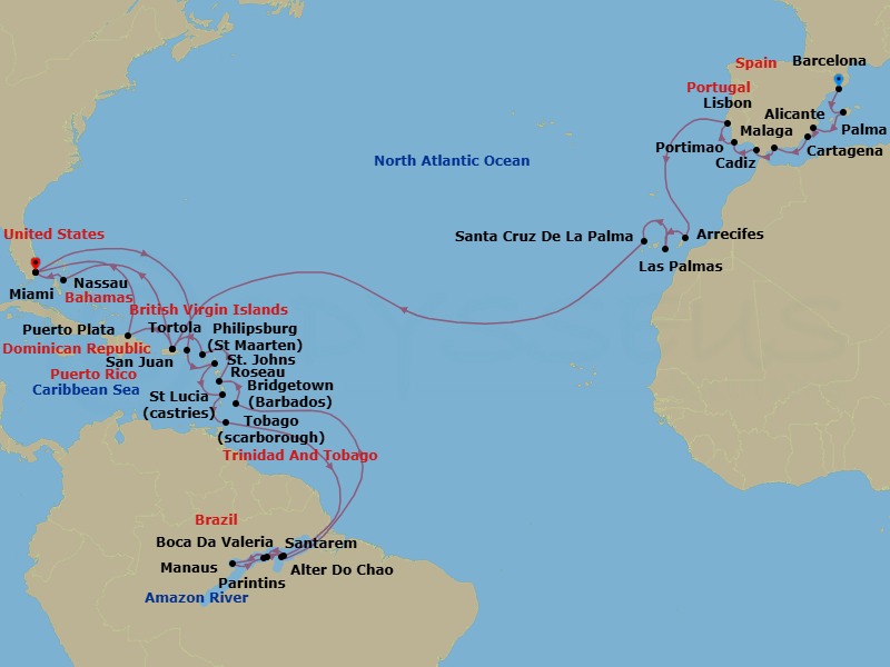 Itinerary map