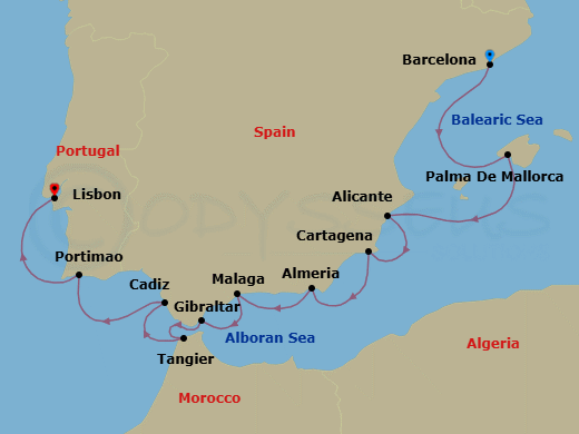Itinerary map