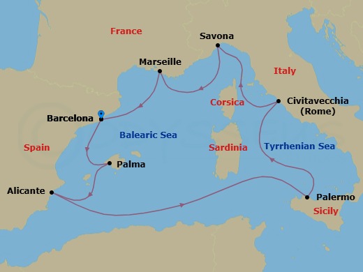 Itinerary map