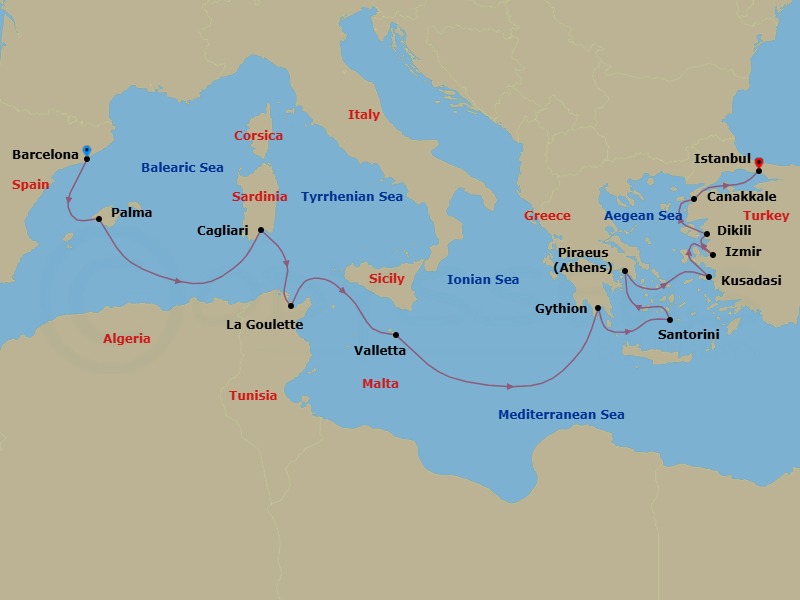Itinerary map