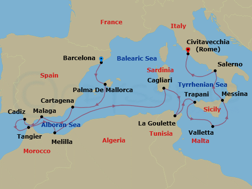 Itinerary map