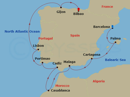 Itinerary map