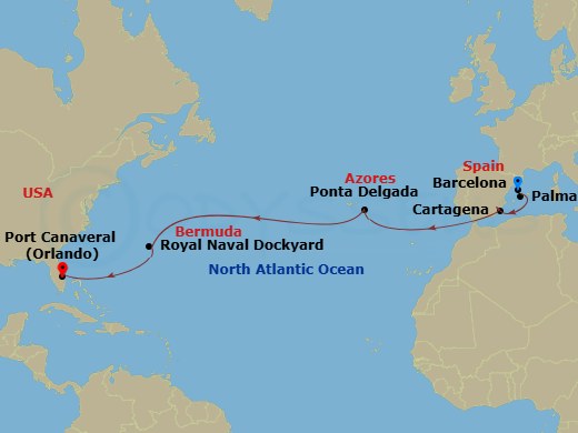 Itinerary map