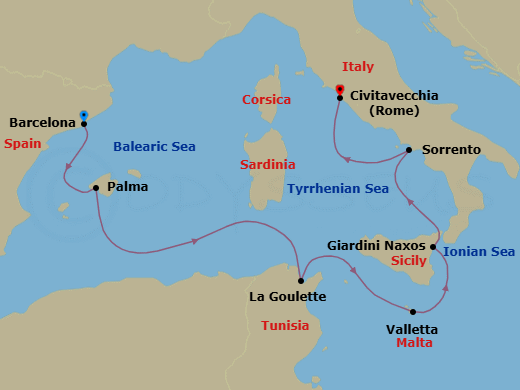Itinerary map