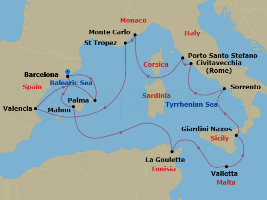 Itinerary map