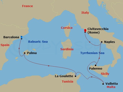 Itinerary map