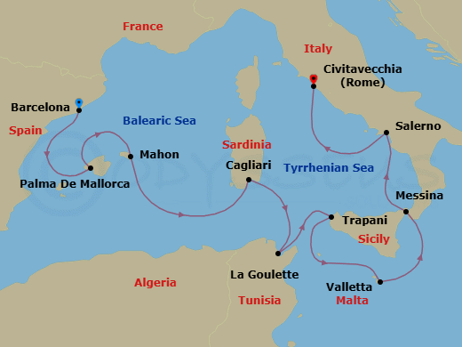 Itinerary map