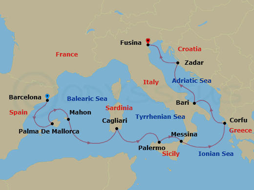 Itinerary map