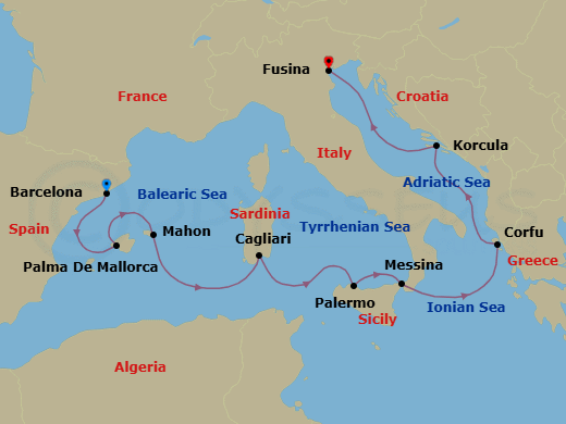 Itinerary map