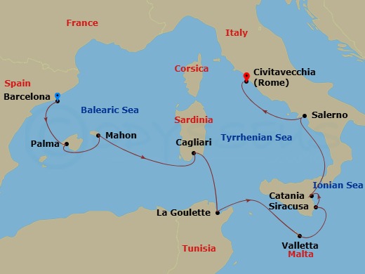 Itinerary map