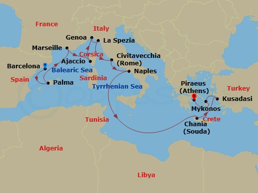 Itinerary map
