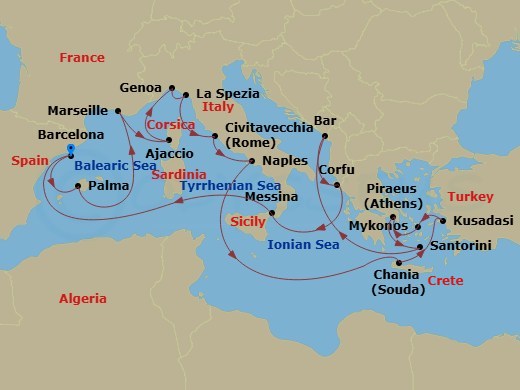 Itinerary map
