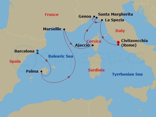 Itinerary map
