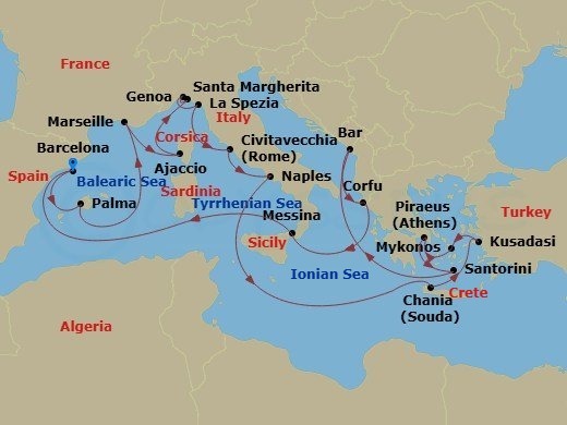 Itinerary map