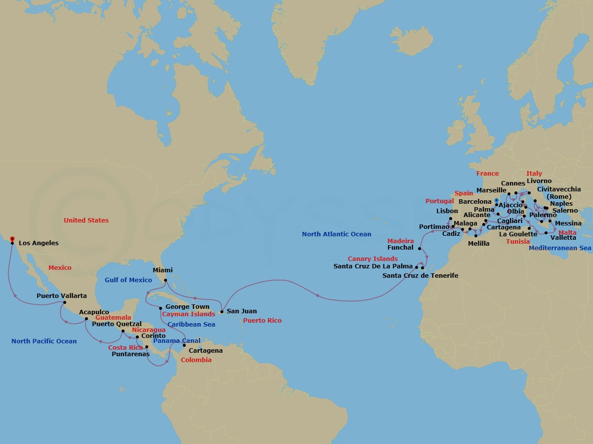 Itinerary map