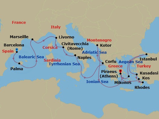 Itinerary map