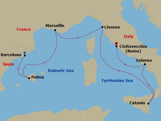 Itinerary map