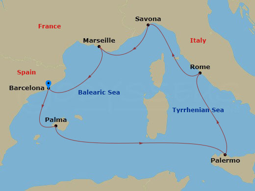 Itinerary map