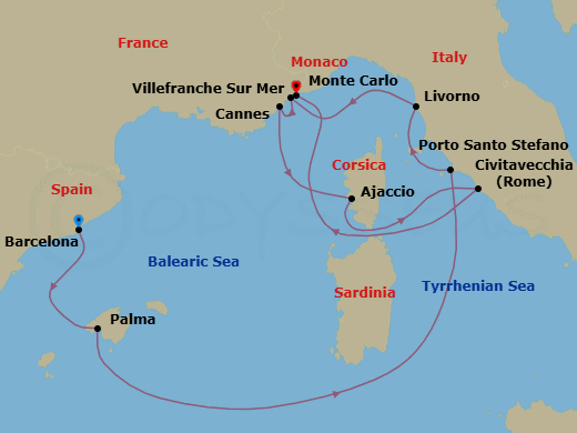 Itinerary map