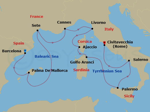 Itinerary map