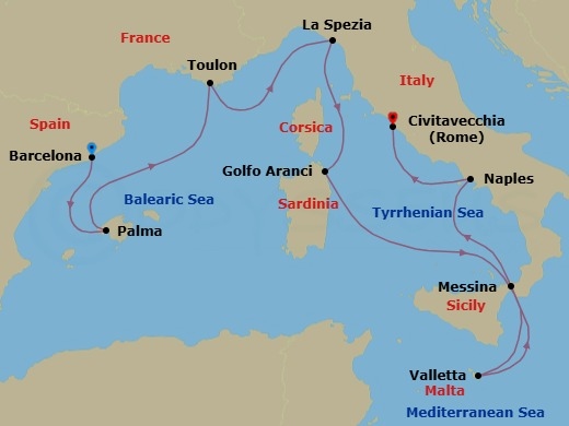 Itinerary map