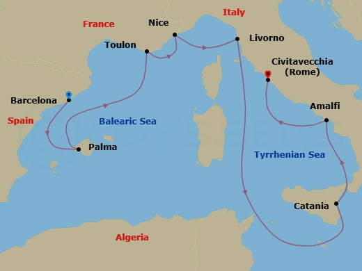 Itinerary map