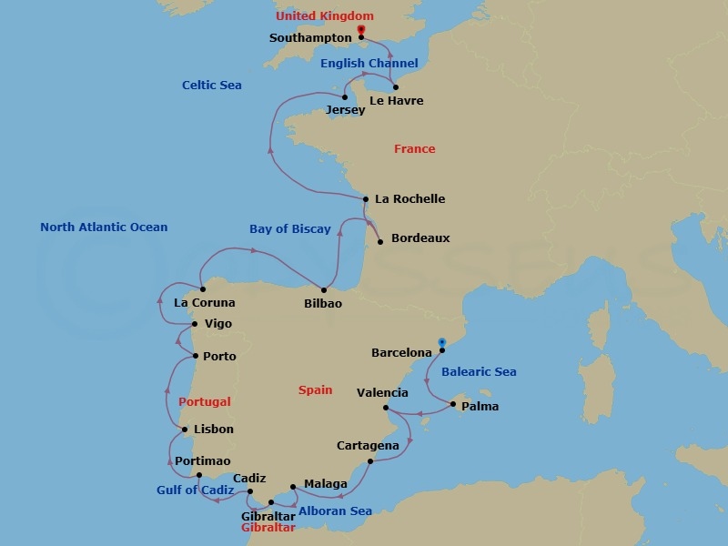 Itinerary map