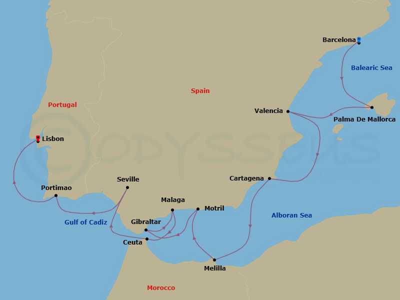Itinerary map