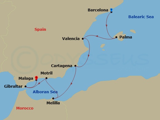 Itinerary map