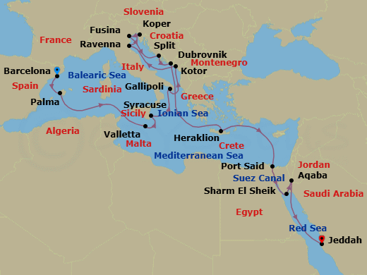 Itinerary map
