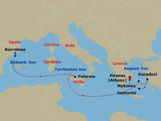 Itinerary map
