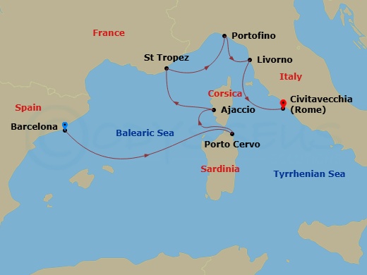 Itinerary map
