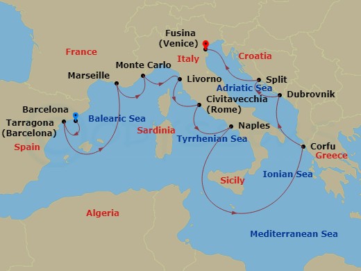 Itinerary map