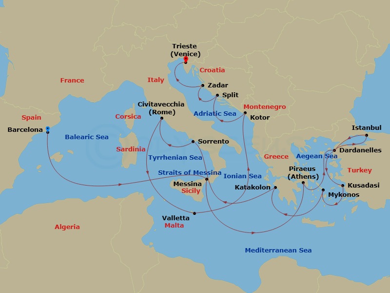 Itinerary map