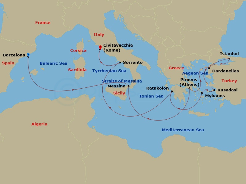 Itinerary map