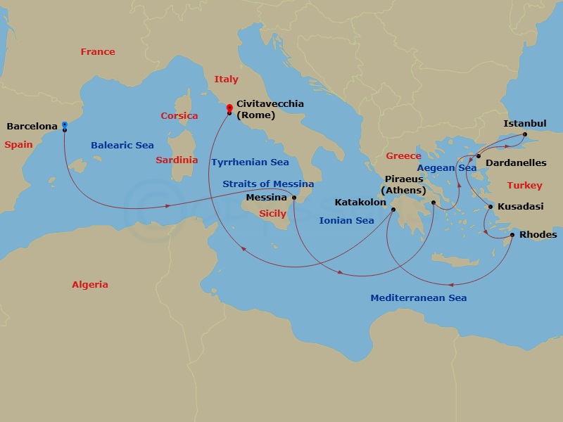 Itinerary map