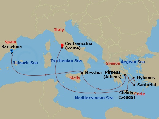 Itinerary map