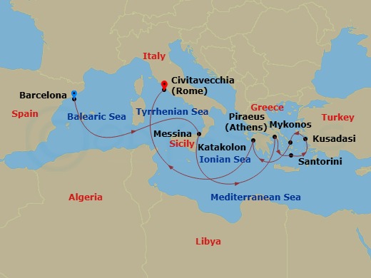 Itinerary map