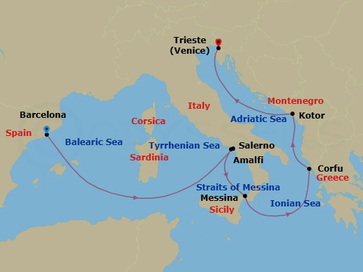 Itinerary map