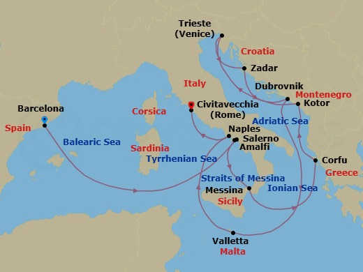 Itinerary map
