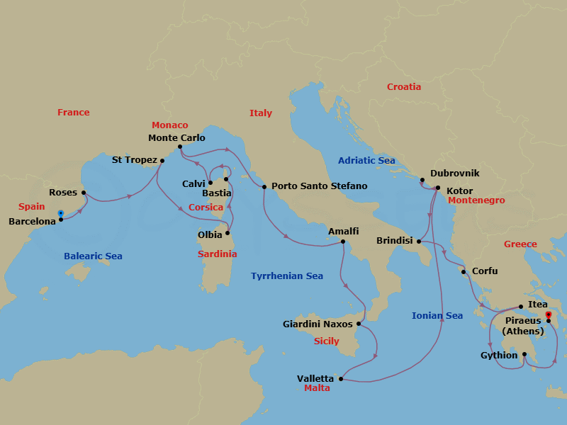Itinerary map