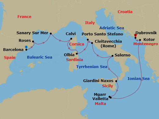 Itinerary map