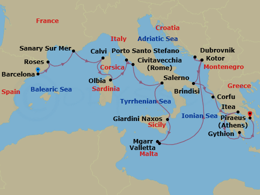 Itinerary map