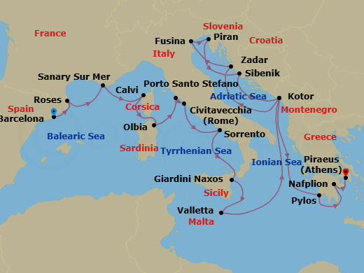 Itinerary map