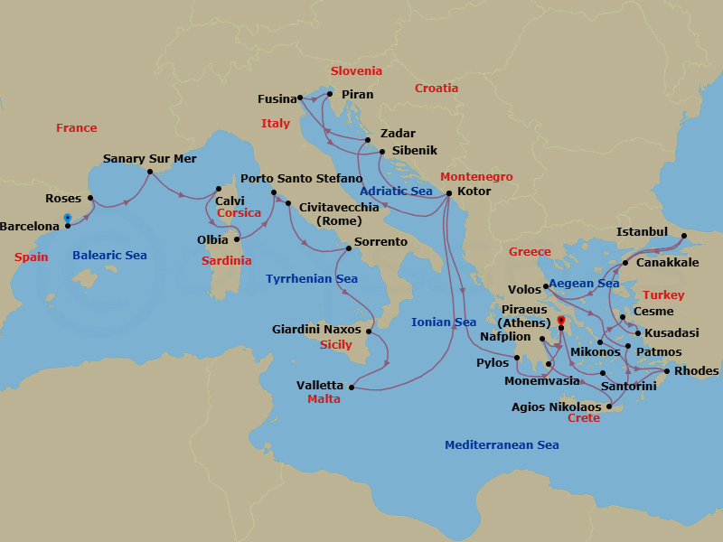 Itinerary map
