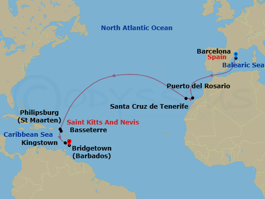 Itinerary map
