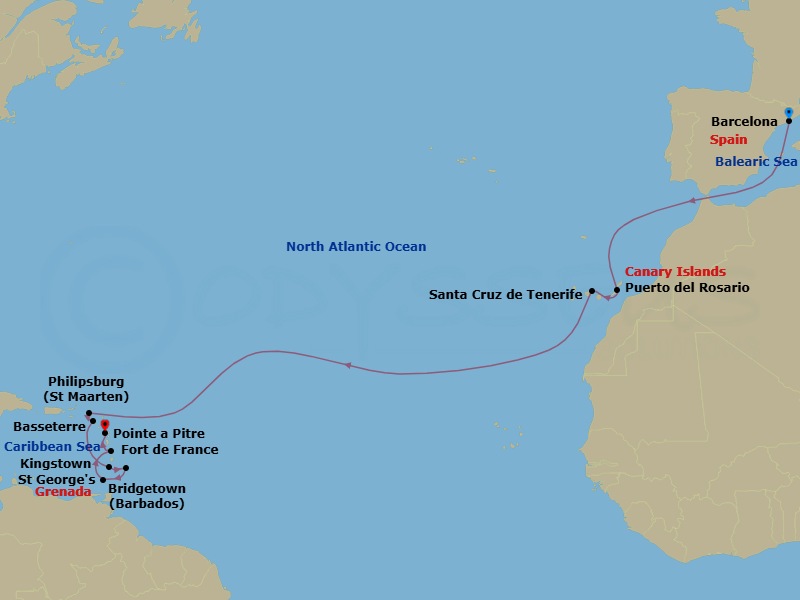 Itinerary map