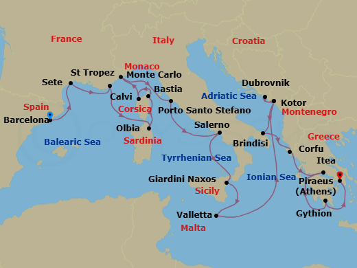 Itinerary map