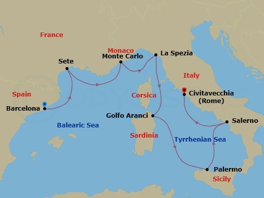 Itinerary map